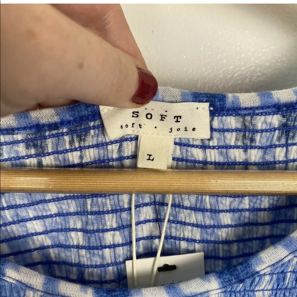 NEW Soft Joie Kurumi Jersey Dress Chevron Smocked - Picture 3 of 8